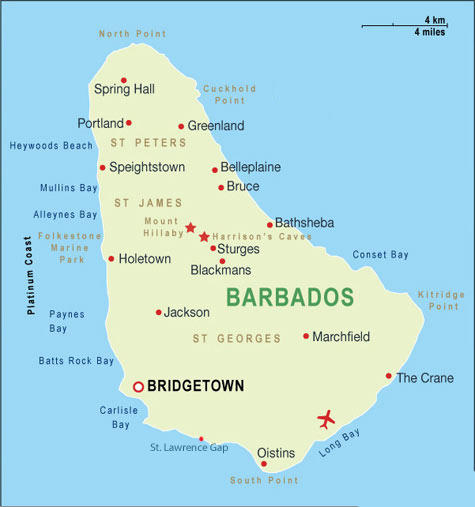 Barbados map