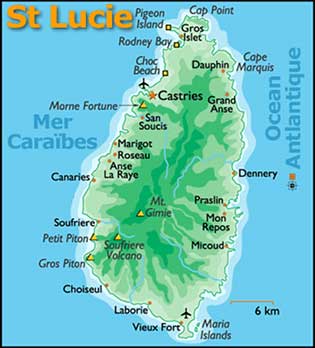 Carte sainte lucie