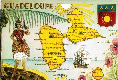Guadeloupe carte ilustree guadeloupe pointe a pitre basse terre marie galante la desirade mer des caraibes antilles france guadeloupe 2