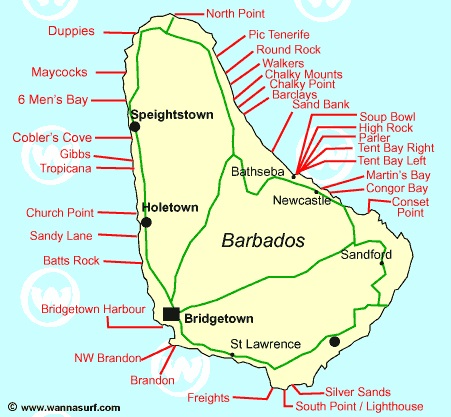 Map barbados